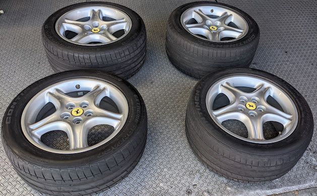 FERRARI PART   456  SET OF 4 WHEELS RIMS ORIGINAL EQUIPMENT 151639 151640 8 AND 10 J