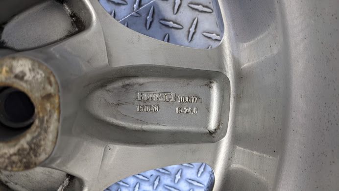 FERRARI PART   456  SET OF 4 WHEELS RIMS ORIGINAL EQUIPMENT 151639 151640 8 AND 10 J