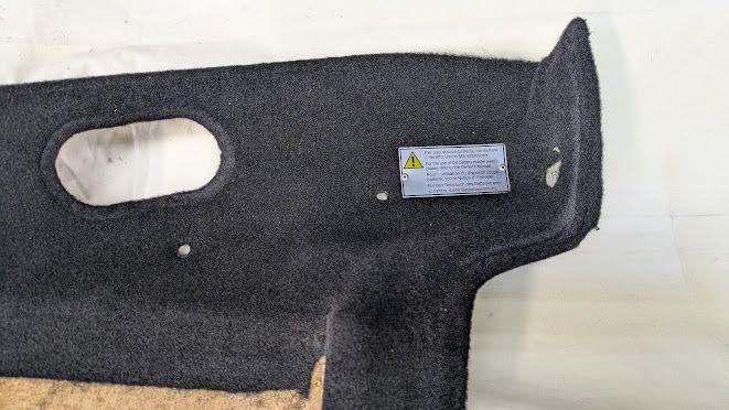 FERRARI 360 SPIDER PARTS IN TRUNK RH SIDE CD CARPET BLACK 65527100