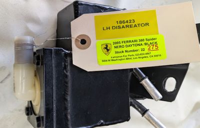 FERRARI 360 SPIDER PARTS LH DISAREATOR FOR FUEL TANK EVAP SYSTEM USA 186423