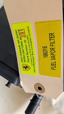 FERRARI 360 SPIDER PARTS VAPOR CANISTER FOR FUEL TANK EVAP SYSTEM USA 186316