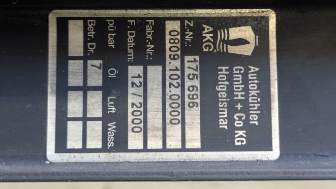 FERRARI PART 456M GTA TRANSMISSION COOLER AUTOMATIC 175696