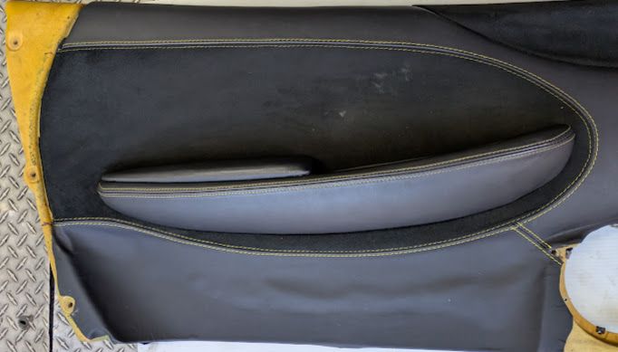 FERRARI 360 SPIDER PARTS SET DOOR PANEL BLACK SUEDE, LEATHER BLACK YELLOW