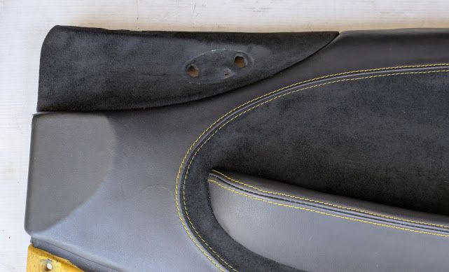 FERRARI 360 SPIDER PARTS SET DOOR PANEL BLACK SUEDE, LEATHER BLACK YELLOW
