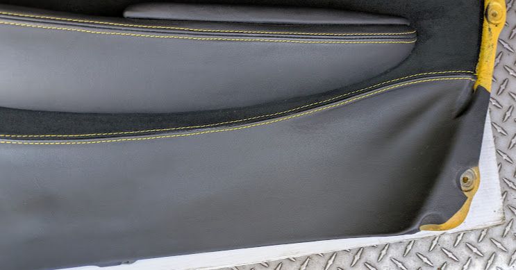 FERRARI 360 SPIDER PARTS SET DOOR PANEL BLACK SUEDE, LEATHER BLACK YELLOW