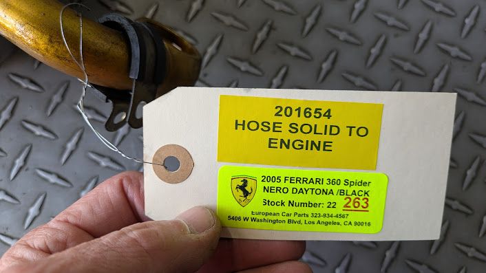 FERRARI 360 SPIDER PARTS ENGINE OIL LINE RESERVOUR TO ENGINE 201654