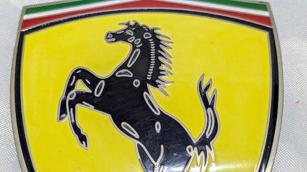 FERRARI 360 SPIDER COUPE PARTS FENDER SHIELD EMBLEM ORIGINAL