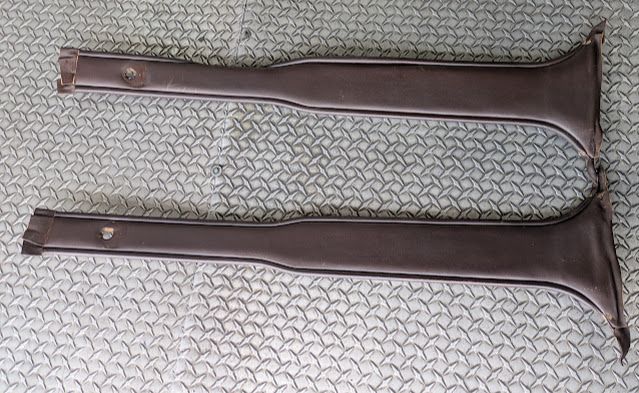 Rolls Royce Silver Spur SHADOW seat belt B pillar trim cover pair MAROON