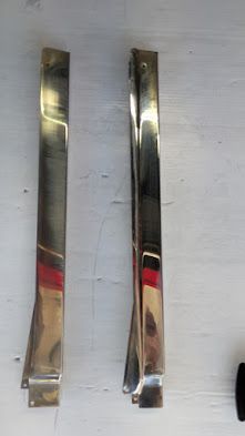 ROLLS ROYCE SILVER SHADOW PAIR B PILLAR CHROME STAINLESS TRIM