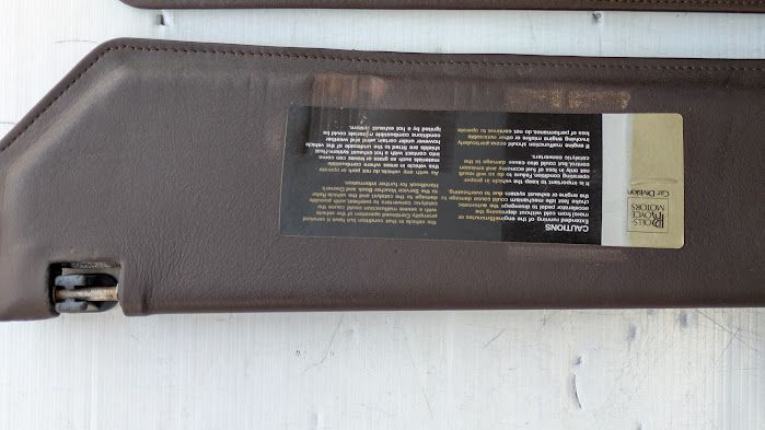 69- 80 ROLLS-ROYCE SILVER SHADOW LEFT and RIGHT SUNVISOR BROWN Sunshade PAIR