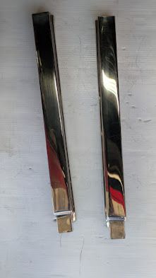 ROLLS ROYCE SILVER SHADOW PAIR B PILLAR CHROME STAINLESS TRIM