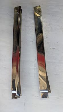 ROLLS ROYCE SILVER SHADOW PAIR B PILLAR CHROME STAINLESS TRIM