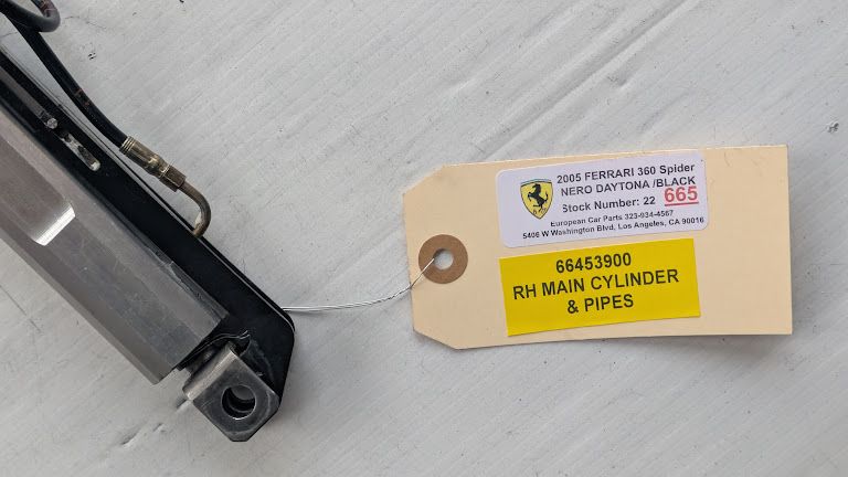 FERRARI 360 SPIDER PARTS CAPOTE CONVERTIBLE TOP RIGHT MAIN CYLINDER 66453900