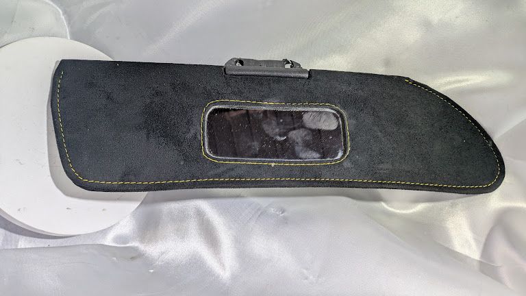FERRARI 360 SPIDER PART SUN VISOR PASSENGER RIGHT BLACK SUEDE 65781800