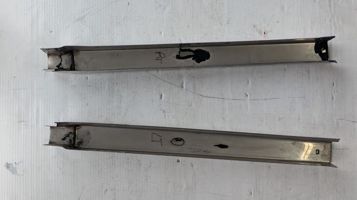 ROLLS ROYCE SILVER SHADOW PAIR B PILLAR CHROME STAINLESS TRIM