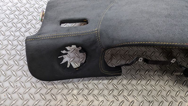 Ferrari 360 spider Upper Dashboard panel, upholstered on SUADE , YELLOW STITCHING