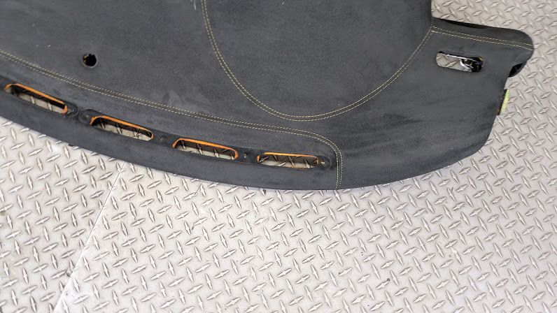 Ferrari 360 spider Upper Dashboard panel, upholstered on SUADE , YELLOW STITCHING