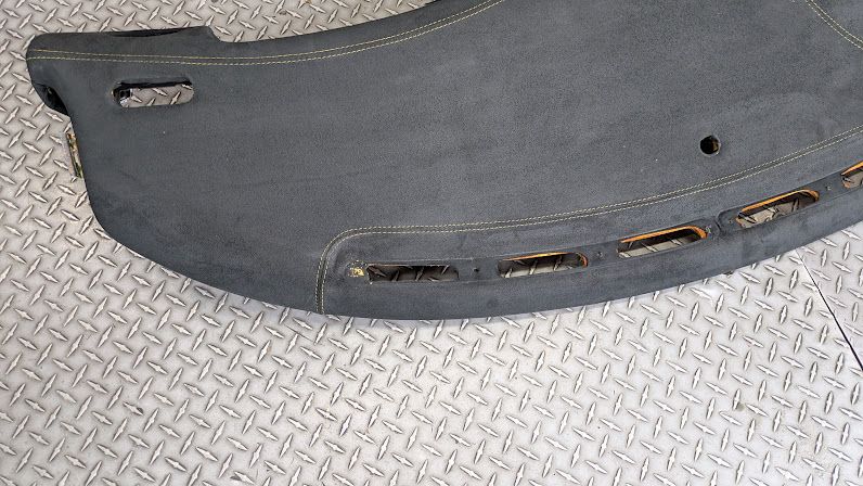 Ferrari 360 spider Upper Dashboard panel, upholstered on SUADE , YELLOW STITCHING