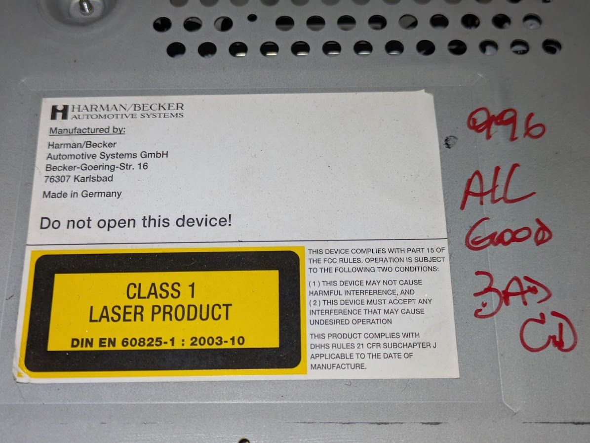 PORSCHE  911 996 986for PARTS RADIO HEAD 99664223405