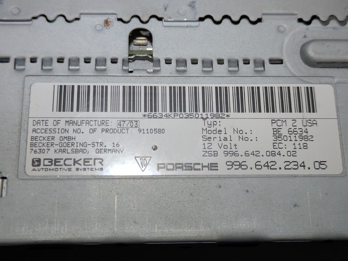 PORSCHE  911 996 986for PARTS RADIO HEAD 99664223405