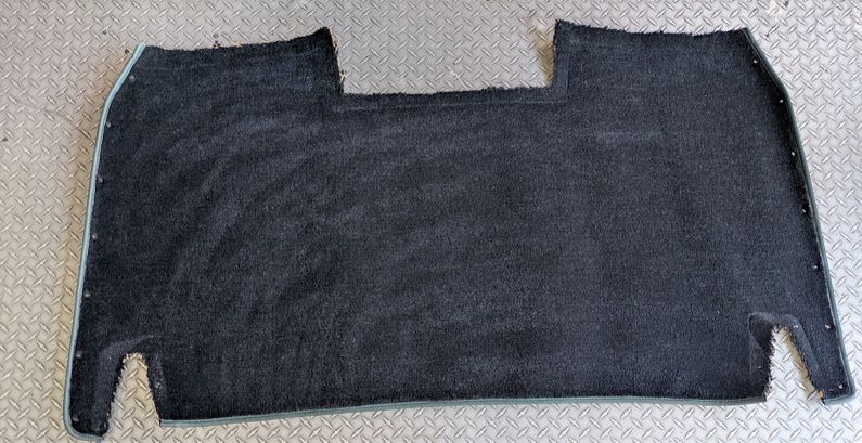 BENTLEY ROLLS ROYCE SILVER SPUR TRUNK CARPET FOR LID BLACK WITH JADE BINDING