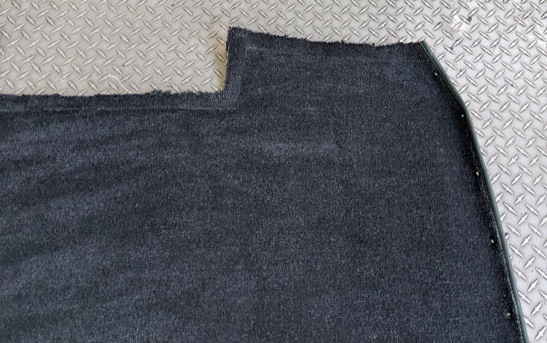 BENTLEY ROLLS ROYCE SILVER SPUR TRUNK CARPET FOR LID BLACK WITH JADE BINDING