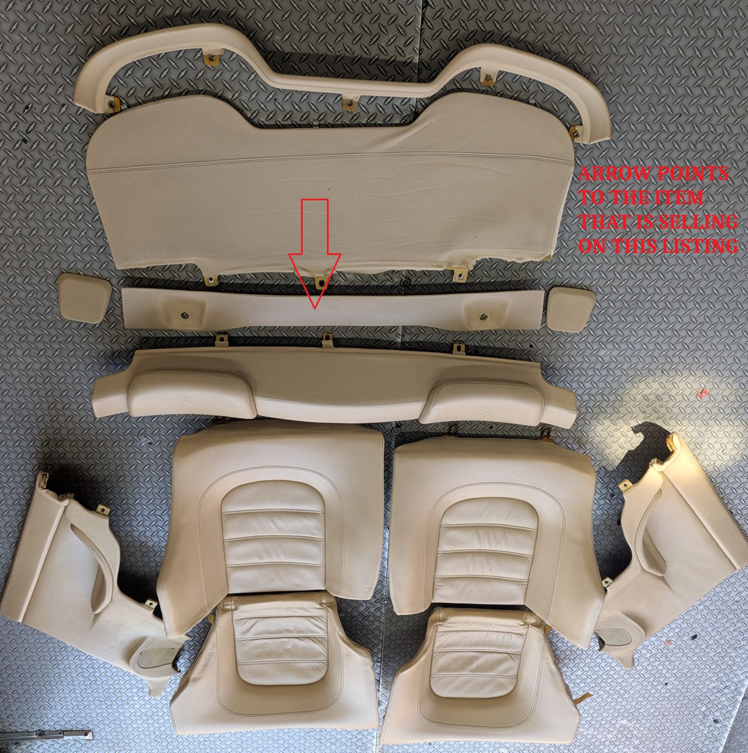 FERRARI  456M REAR SEAT TRIM  ON LEATHER CREAM