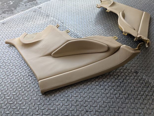 FERRARI  456M REAR SEAT SIDE PANELS ON LEATHER CREAM
