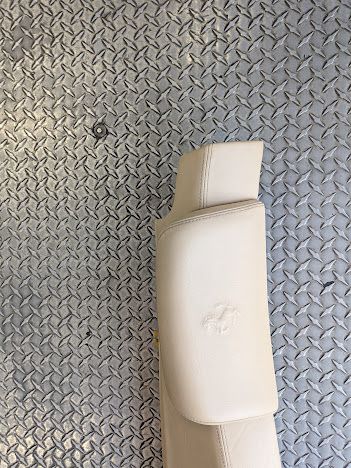 FERRARI  456M REAR SEAT HEAD REST TRIM ON LEATHER CREAM