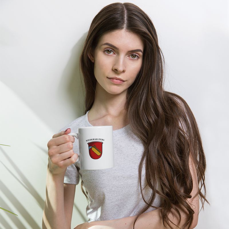 Weiße Tasse mit Ortswappen