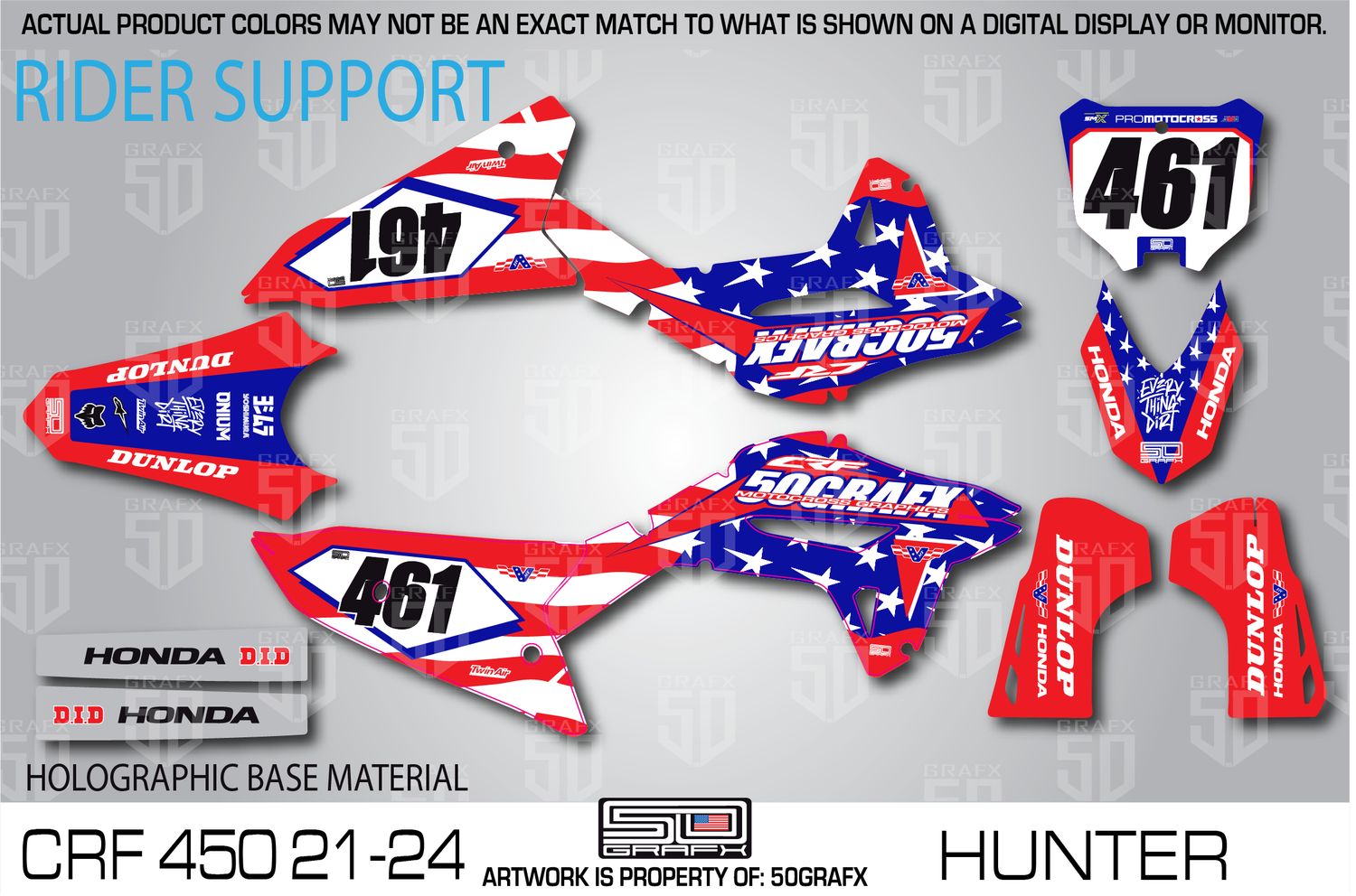 2021-2024 HONDA CRF450 &quot;HUNTER CUSTOM&quot; HOLOGRAPHIC