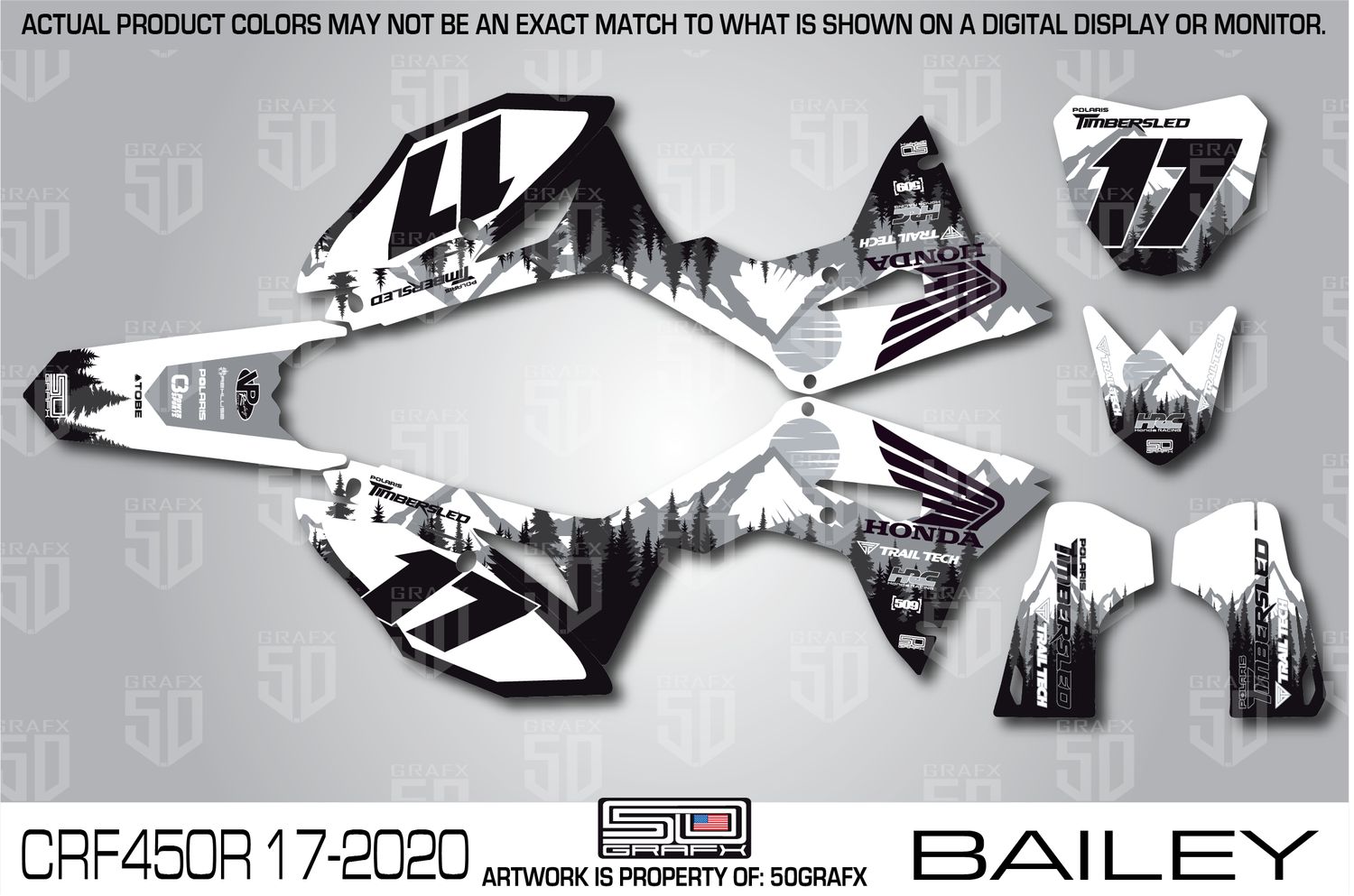 2021CRF450R CUSTOM Snow Bike GRAPHICS "BAILEY"