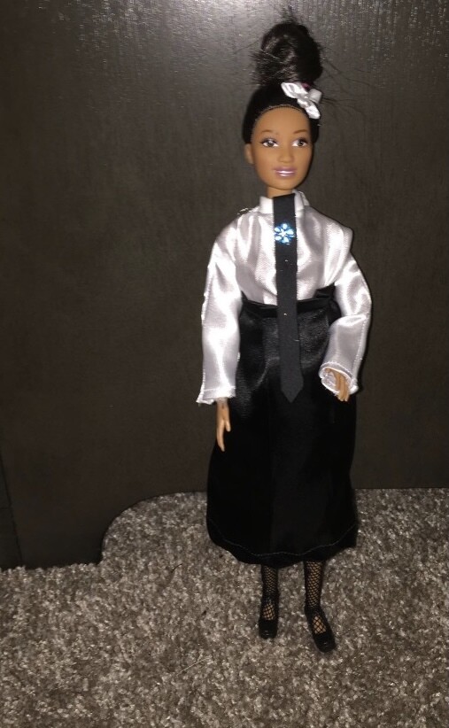 singer doll black and white