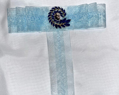 Sheer Light Blue Tie With Sheer Ribbon