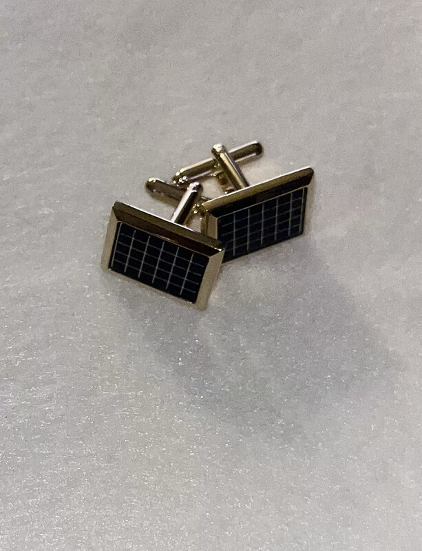 Black Checker Cufflinks Rectangle