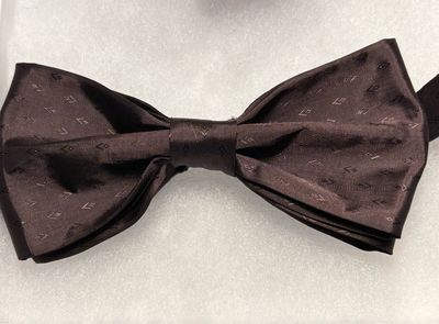 Men’s Dark Brown Satin w/ Design Bow Tie