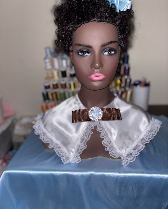 Satin Collar with Ruffles 