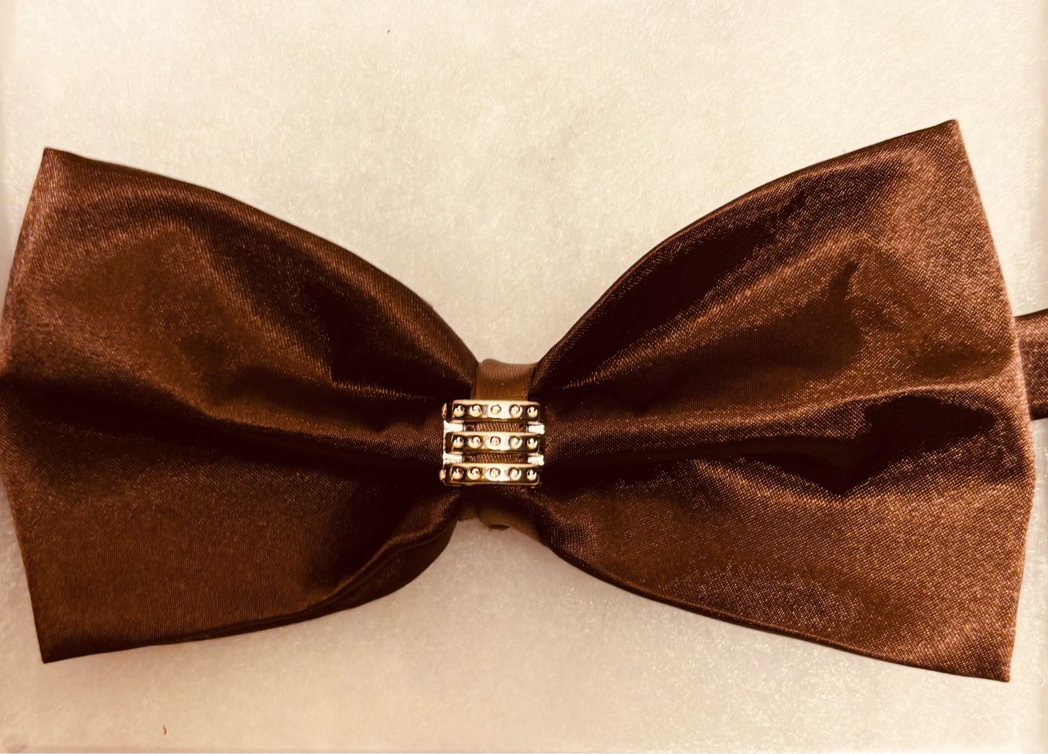 Men’s Satin Brown Bow Tie w/embellishment 