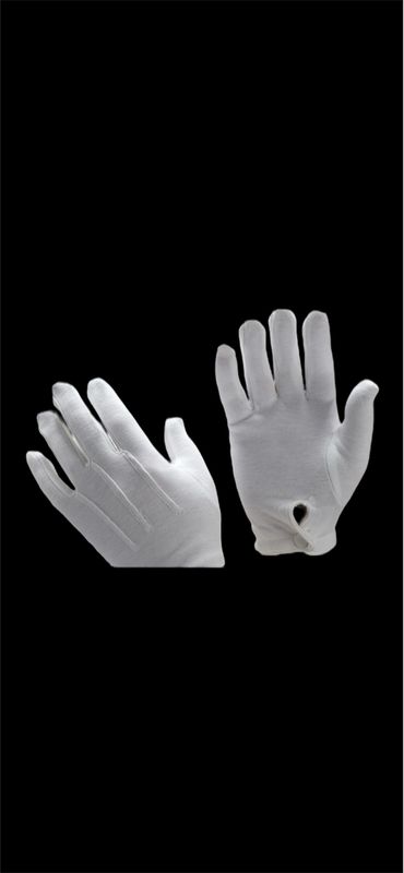 Men’s White Gloves W/ Snaps