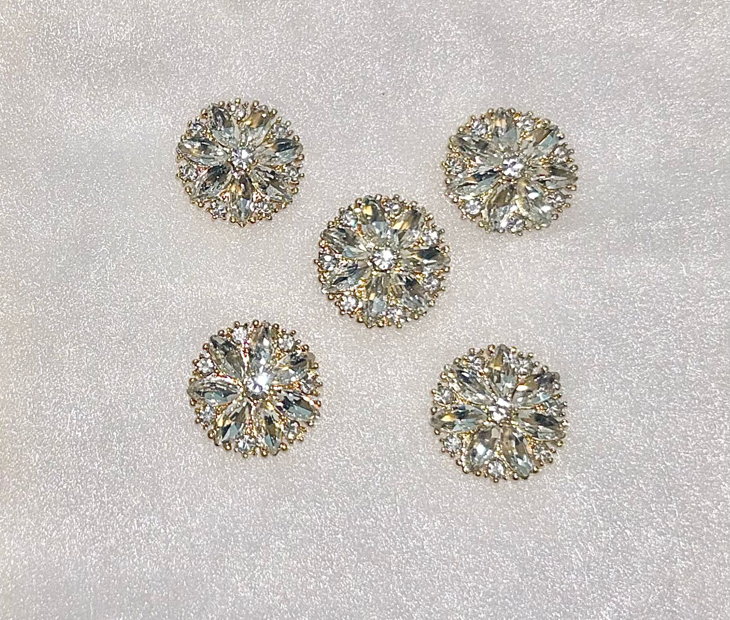Clear Diamond Button Cover Set