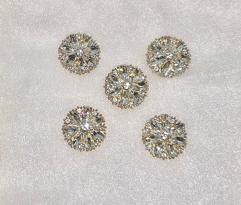 Clear Diamond Button Cover Set