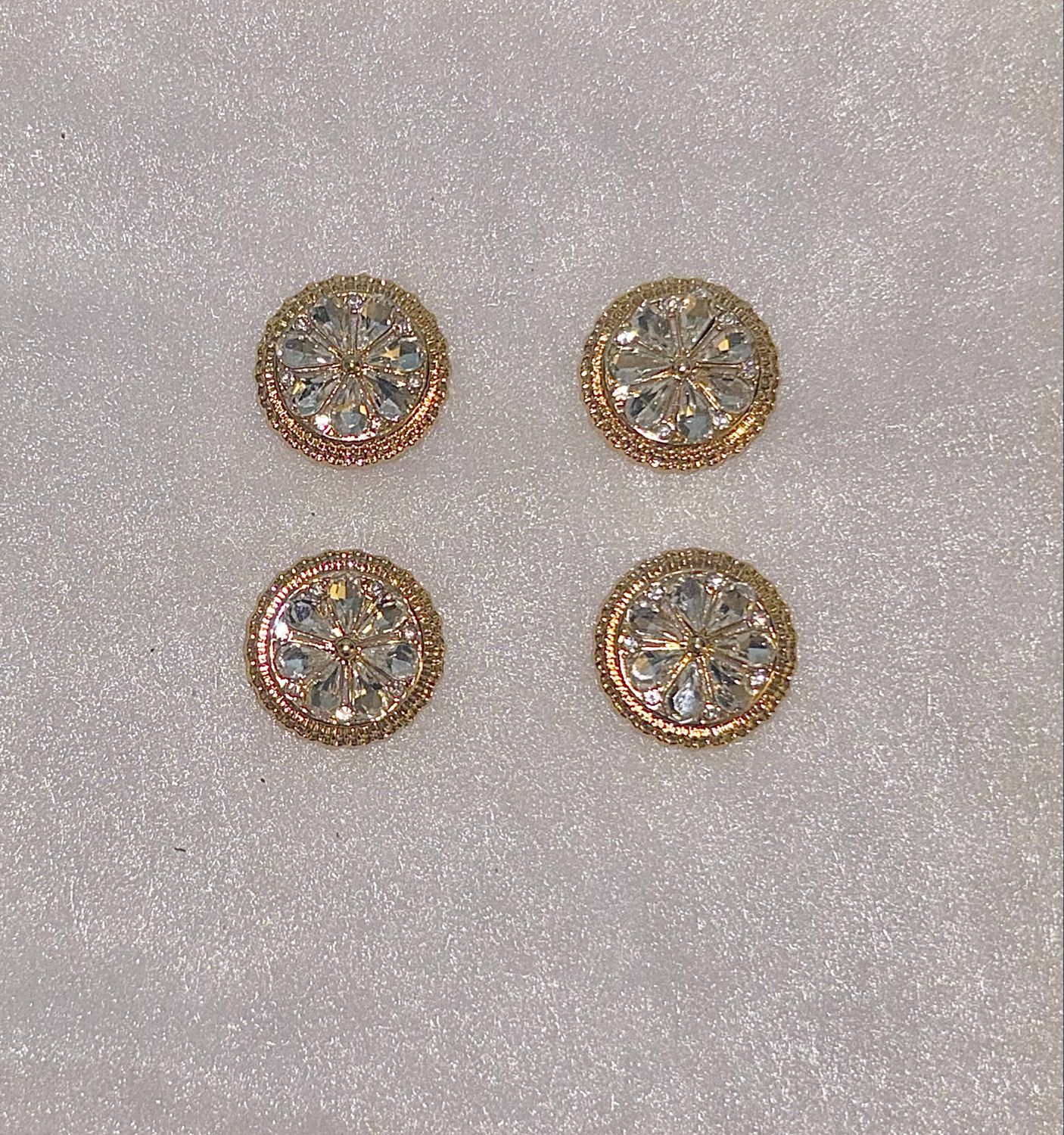 Clear Diamond Button Cover Set 