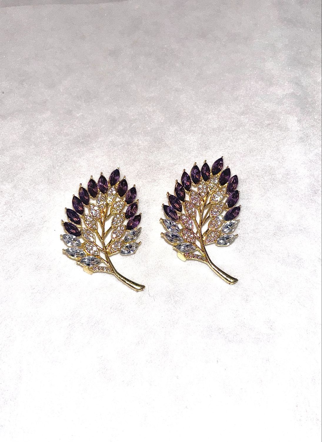 Purple/Diamond Brooches