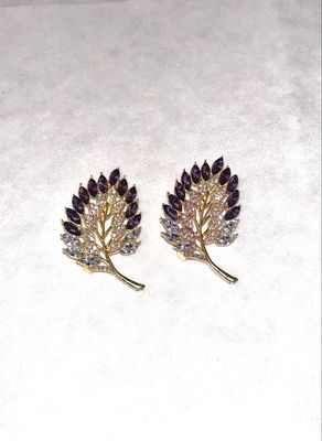 Purple/Diamond Brooches