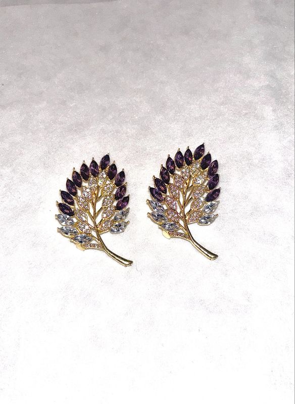 Purple/Diamond Brooches