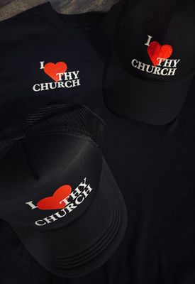 Black I Love Thy Church T-Shirt and Hat(Unisex)