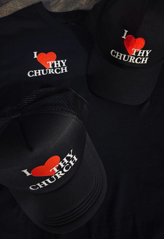 Black I Love Thy Church T-Shirt and Hat(Unisex)