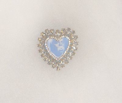 Gold/ Clear Diamond Heart Prophet Pin