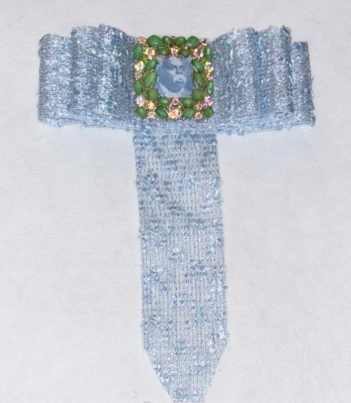 Deep Blue Soft Tie W/Knitted Fringe