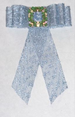 Deep Blue Soft Tie W/ Knitted Fringe